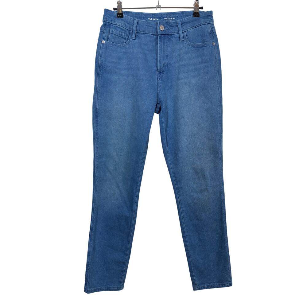 Old Navy Vintage Slim Jeans Womens 4 Cornflower Blue High Rise Stretch